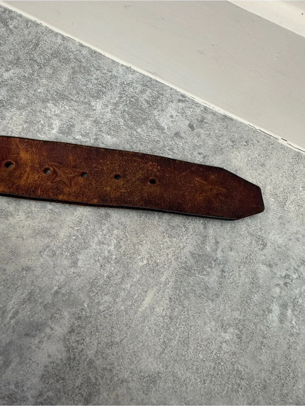 Vintage LONESOME Tooled Leather Western Belt Strap Stars Cowboy